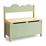 DREAMADE 2 in 1 Spielzeugkiste aus Holz, 60x26x52cm, Sitzbank für Kinder, Spielzeugtruhe...