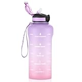 ETDW Wasserflasche mit Strohhalm 750ml, BPA-frei, Wiederverwendbare Sport Trinkflaschen...