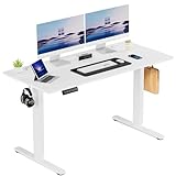 Sweetcrispy Elektrischer Stehschreibtisch Computer-Workstation, Weiß, 55 x 24 inch