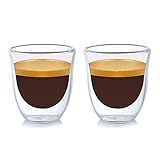 Doppelwandige Espresso-Gläser, 2x70ml, Mokkatassen, Thermo-Gläser, Isolierte...