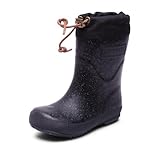 Bisgaard Unisex Kinder Thermo Gummistiefel, Schwarz Glitter-Schwarz, 24 EU