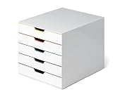 Durable Schubladenbox A4 (Varicolor Mix), Schreibtisch-Schubladenset mit 5...