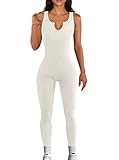 Minetom Damen Fitness Overall Ballett Gymnastik Body Jumpsuit Ärmellos Skinny Slim...