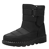 Schneestiefel für Damen, winddicht, schwarz, bequem, Snow Boots mit warmer Polsterung,...