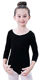 Soudittur Kinder Ballettanzug Baumwolle 3/4 Langarm Ballett Trikot Tanz-Body...