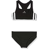 adidas Mädchen 3-Streifen Bikini-set, Black/White, 164