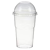 50 Stk. Smoothiesbecher Dessertbecher + Domdeckel 300 ml Ø78mm, PET, glasklar