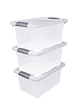 Spetebo Kunststoff Stapelbox mit Deckel 40 x 30 cm - 3er Set/jeweils 14 Liter -...