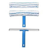 Mitclear Fensterreiniger Set (30cm), Silikon-Fensterabzieher + Mikrofaser-Fensterwischer,...