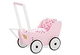 Pinolino Puppenwagen Prinzessin Lea, aus Holz, mit Bremssystem, Lauflernhilfe mit...