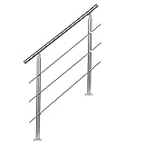 EINFEBEN Geländer 120 cm Ø 42mm, Treppengeländer für Brüstung Balkon Garten...