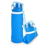 750ML Kollabierbare Silikon,Faltbare Trinkflasche Sport,Flask Bottle...