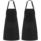 Riqiaqia 2 Pack Küchenschürzen für Männer Damen, Kochschürze mit 2 Taschen zum...