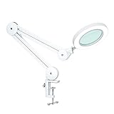 Beyamz LED Lupenleuchte, Arbeitsplatzlampe, 5 Dioptrien Lupe mit Licht - mit Klemme,...