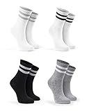 Basic Treasure 4er-Pack Tennis Sport Socken Kinder, Bio-Baumwolle, Tennissocken...