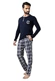 Neti Herren Schlafanzug lang Pyjama Nachtanzug100% Baumwolle M-XXL (DE/NL/SE/PL,...