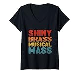 Damen Glänzender Euphoniumist Retro-euphoniumspieler Aus Messing T-Shirt mit V-Ausschnitt