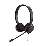 Jabra Evolve 20 MS Stereo Headset - Microsoft zertifizierte Kopfhörer für VoIP Softphone...