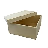 Espirito Rebelde Quadratische Aufbewahrungsbox aus Holz, 265 x 265 x 125 mm, Holzkiste mit...