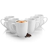 BigDean 6 Stück Kaffeebecher 300ml aus hochwertigem echtem Porzellan -...