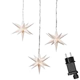 kamelshopping 3D Sternlichterkette mit 3 LED-Stern Ø 15 cm mit Netzstecker,...