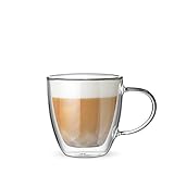 Bialetti Set 2 Becher Double Wall Capri, 160ml, Wärmeisolierung, Borosilikatglas