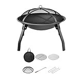 rockible Tragbarer Holzkohlegrill, Holzfeuerstelle, Outdoor-Feuerstelle, mit Grill und...