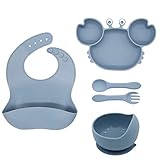 Baby Teller Kindergeschirr Sets, 5 Stücke Silikon Baby Geschirrset Mit Saugnapf...