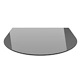 Rundbogen 100x120cm Glas schwarz - Funkenschutzplatte Kaminbodenplatte...