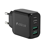 40W USB C Ladegerät, Gcstnn Schnellladegerät 4 Port PD3.0 QC3.0 USB C...