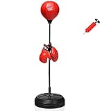 COSTWAY Punchingball 120-154cm höhenverstellbar, Standboxball freistehend,...