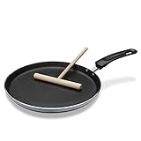 GSW grau/schwarz 456722 Aluminium Crepe-Pfanne Induktion 26cm-inkl. Teigverteiler, 26 cm,...