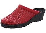 Rohde Damen Pantoffel Hausschuh Microvelour Neustadt-50 2456, Größe:40 EU, Farbe:Rot