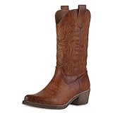 VAN HILL Damen Cowboystiefel Trichterabsatz Stickereien Trendy Schuhe 214270...