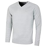 Calvin Klein Herren V-Ausschnitt Soft Cotton Pullover - Light Blau Marl - L