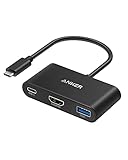 Anker USB C Hub, PowerExpand 3-in-1 USB C Hub, mit 4K HDMI, 100W Power Delivery, USB 3.0...