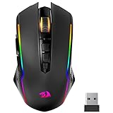 Redragon Gaming Maus Kabellose, RGB Wiederaufladbare Gaming-Maus mit 9 Macro...