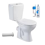 Stand-WC mit Taharet Keramik-Spülkasten Softclose WC-Sitz Toilette WC...