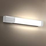 Temgin IP44 Spiegelleuchte LED mit EU Steckdose Spiegellampe Bad mit Touch Schalter 4000K...