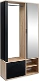 MINIO - Garderobe Set 100cm Breit, Flurgarderoben Set Milo mit Spiegel, Garderoben Set mit...