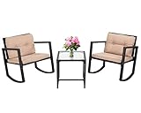 PayLessHere Terrassenmöbel 3er Set Schaukelbistro Set Korbgeflecht Terrassenmöbel Sets...