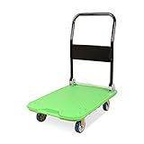 Handwagen Transportroller Plattformwagen Rolling Hand Push Cart mit 4 Rädern Metallgriff...