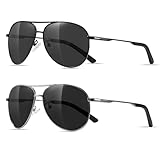 kunchu 2 Stück Fliegerbrille Sonnenbrille-für-Herren-Damen-Pilotenbrille-Retro...