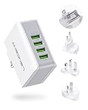 LENCENT Reiseadapter Multiport USB Ladegerät, USB Wand Ladegerät mit 4 USB-Port 4.4A 5V,...