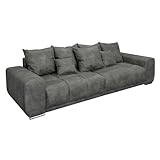 Riess Ambiente Extravagantes XXL Sofa ELEGANCIA 285cm grau inkl. Kissen Bigsofa Große...