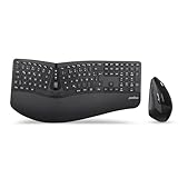 Perixx Periduo-605, Kabellose Ergonomische Tastatur und Vertikale Maus Desktop Set,...