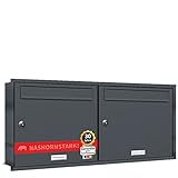 AL Briefkastensysteme, 2er Unterputzbriefkasten in Anthrazit Grau RAL 7016,...