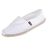 Japanwelt Espadrilles Unicolor Canvas Weiß Damen und Herren Größe 43 Unisex Leinen...