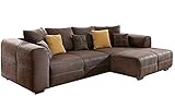 Cavadore Ecksofa Mavericco / Polster Eck-Couch mit Kissen in Antik-Leder-Optik...