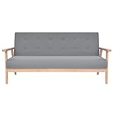 QJBSAVVA Gästesofa Camping Sofa Big Sofa Kleines Sofa - 3-Sitzer-Sofa Stoff Hellgrau für...